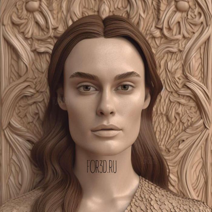 Keira Knightley 2 stl model for CNC